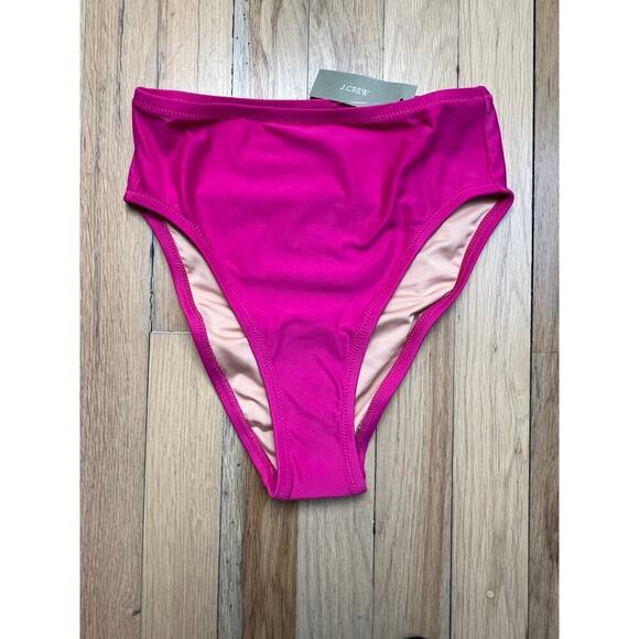 NWT J. Crew High Rise Full Coverage Pink Fuchsia Bikini Bottom Women's XXS BM426 - Picture 1 of 7